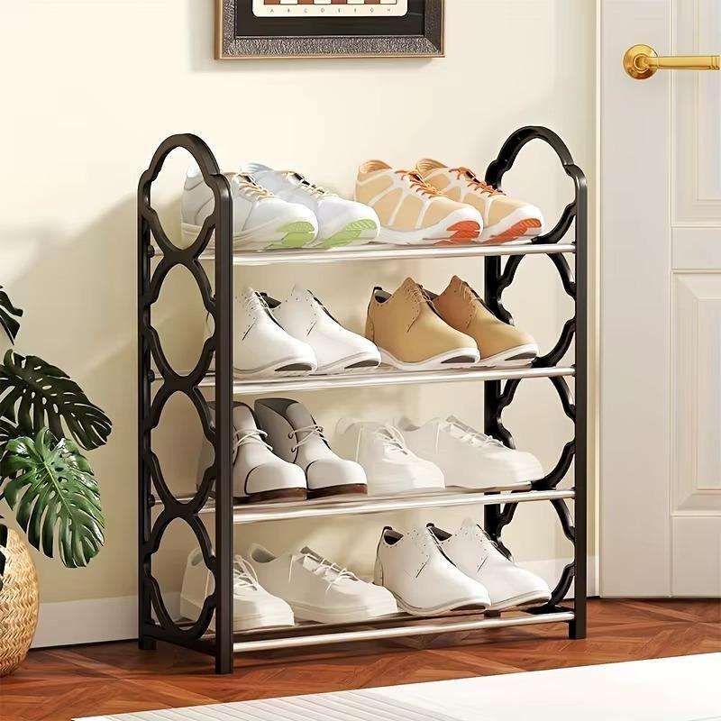 5-Layer Durable Compact Black Shoe Rack - 1 Pc for Long-Lasting Use